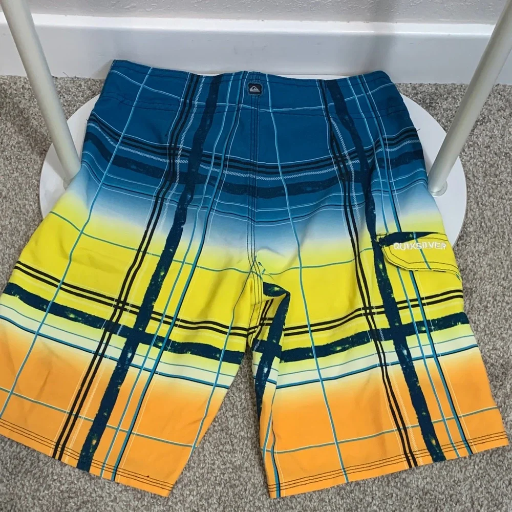 Quiksilver Kids Swim Trunks - Blue,‎ Yellow, Orange